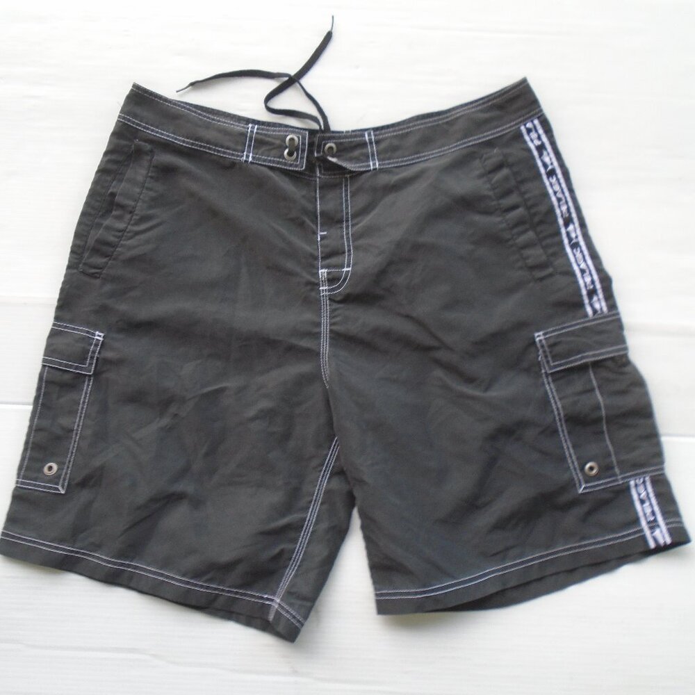 Pelagic Black Fin Boardshorts Mens Size 38 Nylon Black